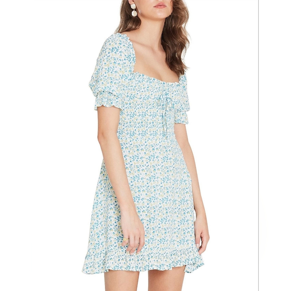 Faithfull the BrandDonna Shirred Floral-print Crepe Mini Dress - Picture 2 of 9